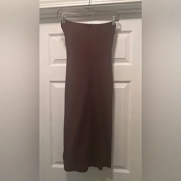 Fashion Nova Brown Ruched Strapless Tube Dress - Picture 3 of 3
